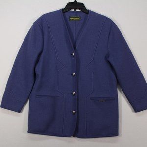 Geiger Collection Sweater Women's 38 Purple Long Sleeve Solid Lambswool